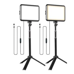 Niceveedi LED Photography Lighting Kit 2-Pack 8” Portable Video Light